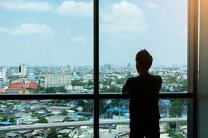 looking through window